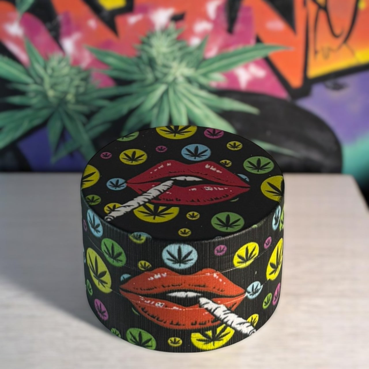 Grinder "Smoking Lips" (4-teilig) geschlossen